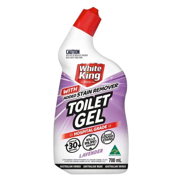 White King Toilet Gel With Added Stain Remover LAVENDER 700mL