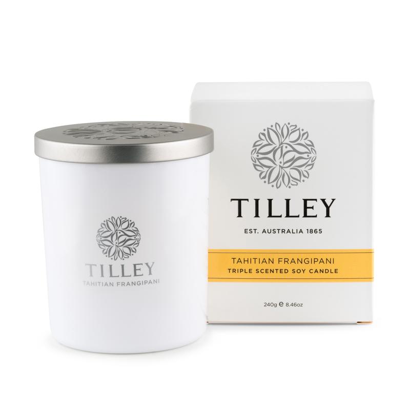 TAHITIAN FRANGIPANI TRIPLE SCENTED SOY CANDLE 240G
